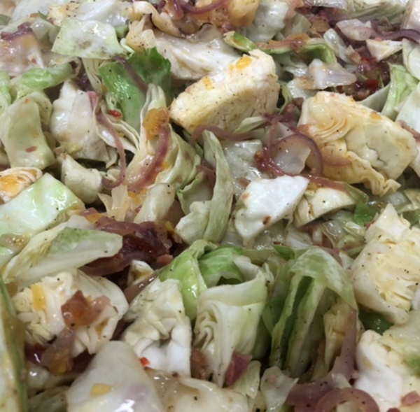 Braised Cabbage w Onions, Bacon & Vidalia Onion Relish