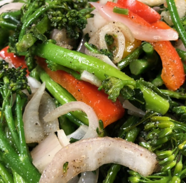 Broccolini with Peppers and Shallots