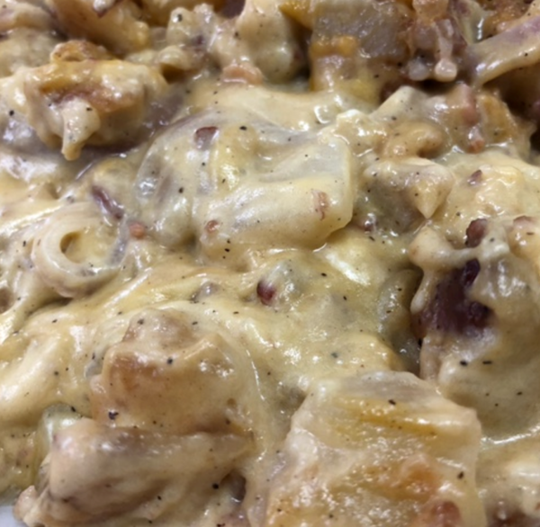 Creamy Chicken Potato with Bacon and Onions