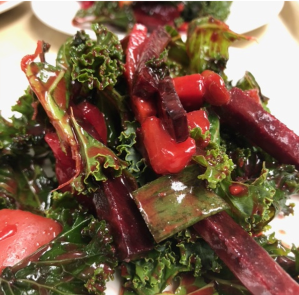 Macerated Kale Salad with Roasted Root Vegetable